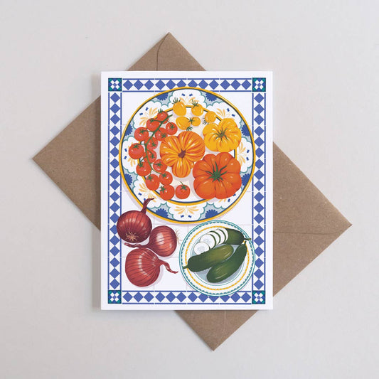 Tablescape - Vegetables greetings card