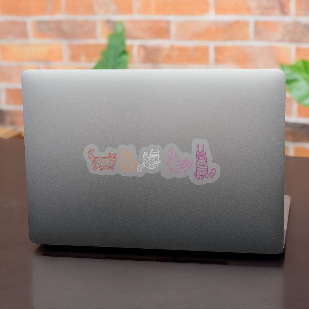 Mummy Cats Gloss Sticker (Lesbian Flag)