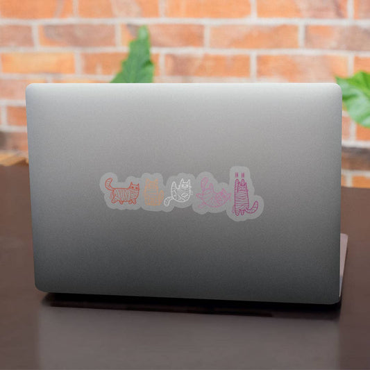 Mummy Cats Gloss Sticker (Lesbian Flag)