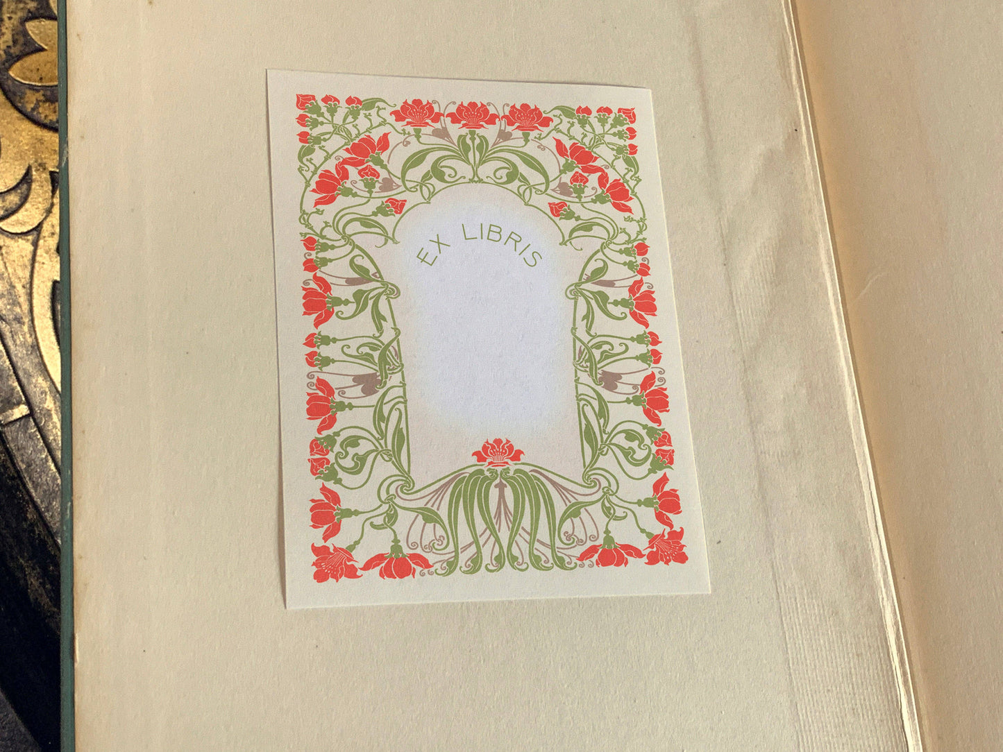 Art Deco Rose Bookplate