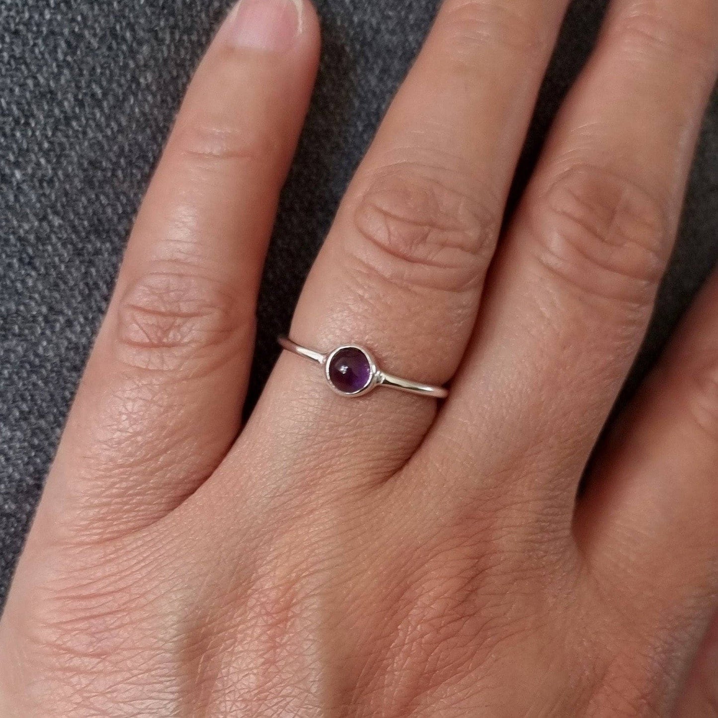 Sterling Silver Amethyst Stacking Ring