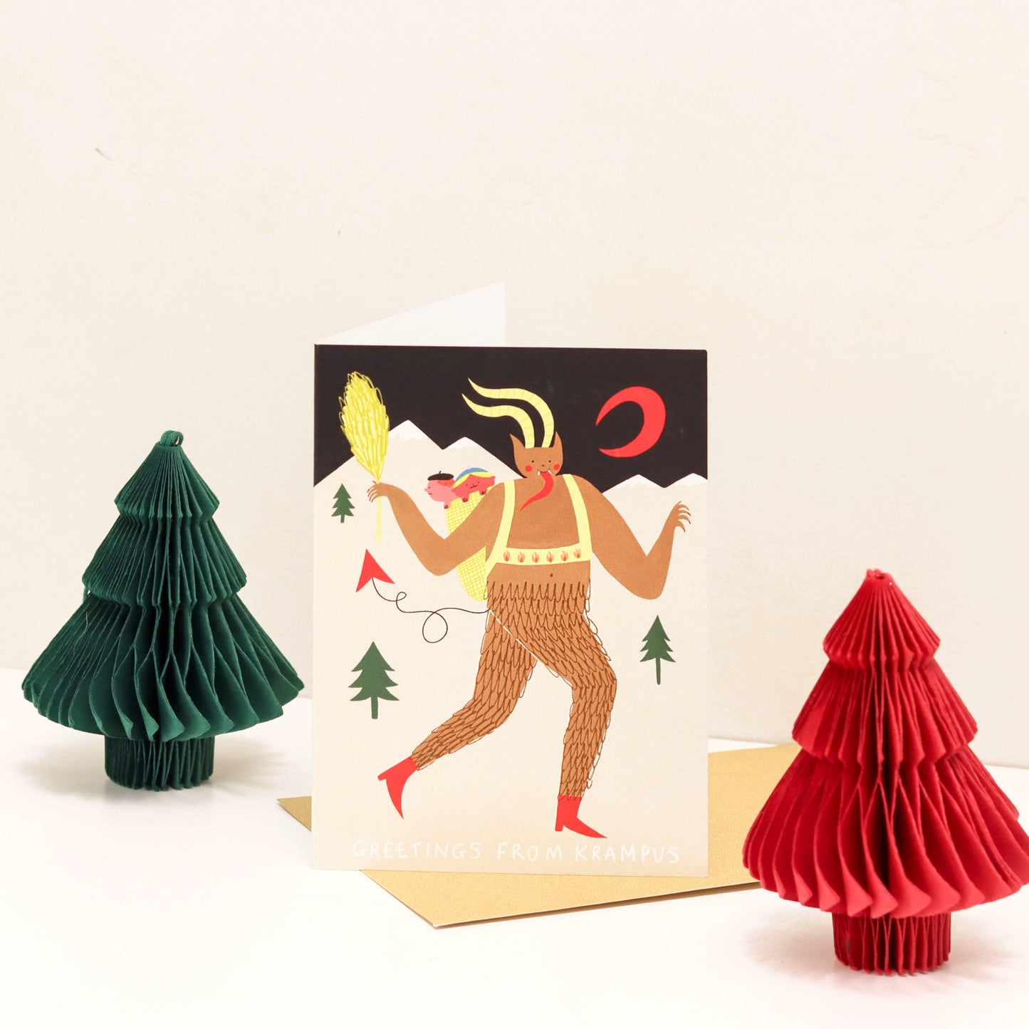 Greetings From Krampus Christmas Card | Folky Card | Unique