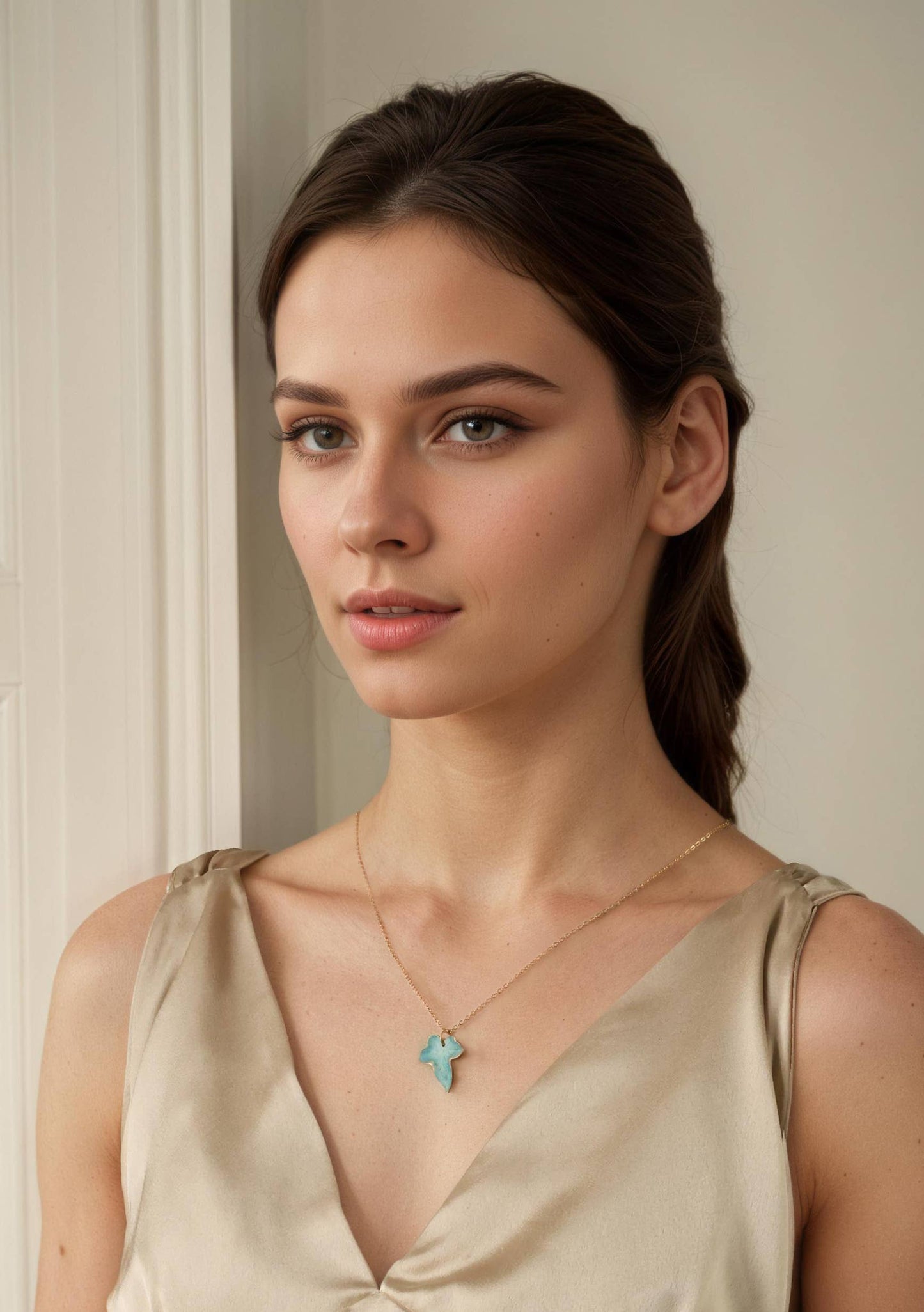 Blue Ivy Leaf Necklace