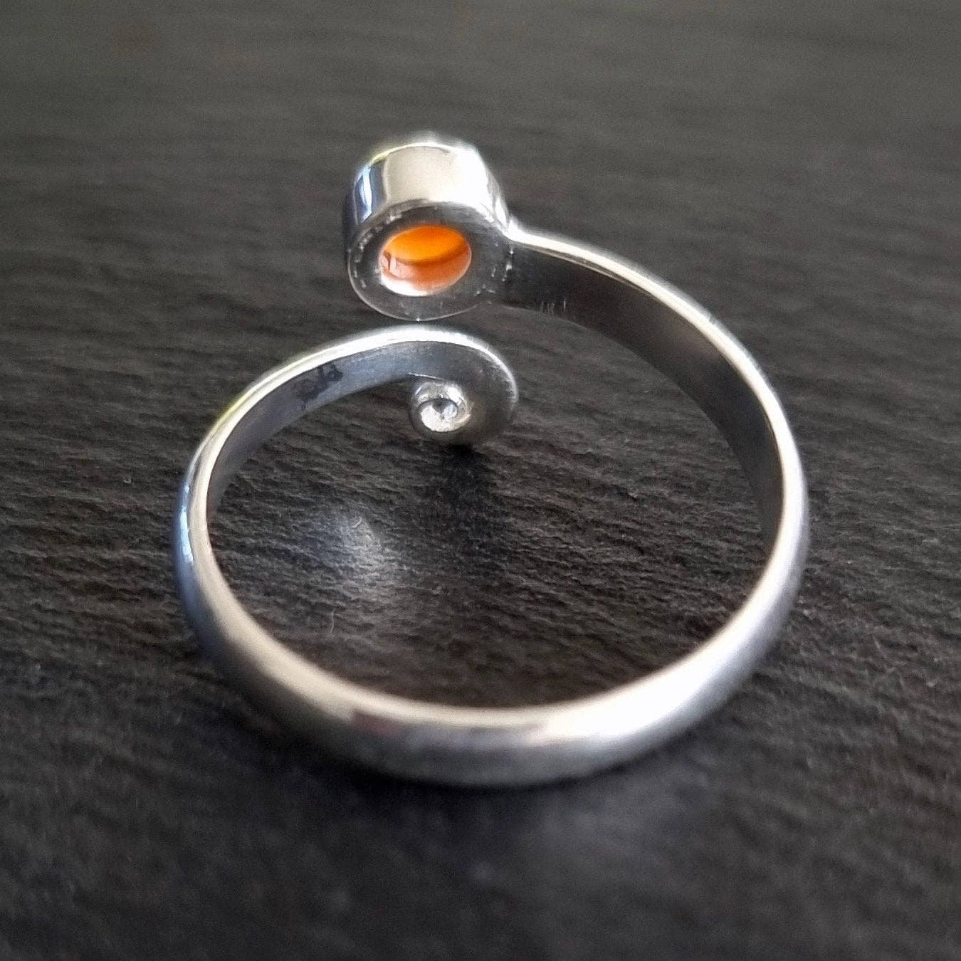 Sterling Silver Adjustable Carnelian Ring