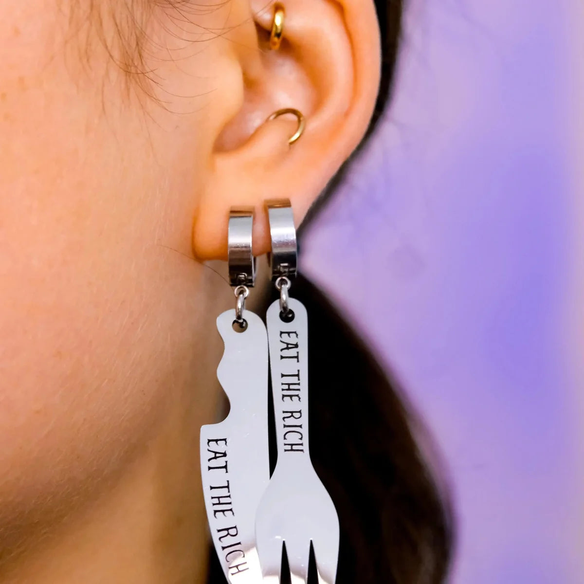 Eat The Rich knife and fork Stainless Steel by Leftbians