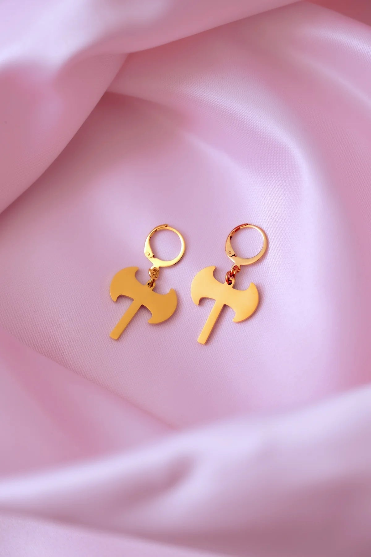 Labrys Earrings in Gold Stainless Steel by Leftbians