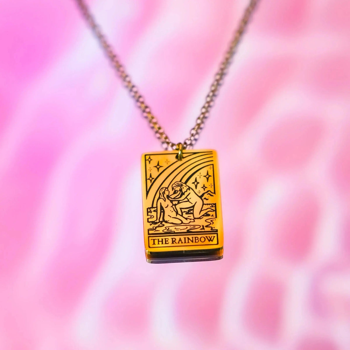 The Rainbow Tarot Card Gold Necklace by Leftbians