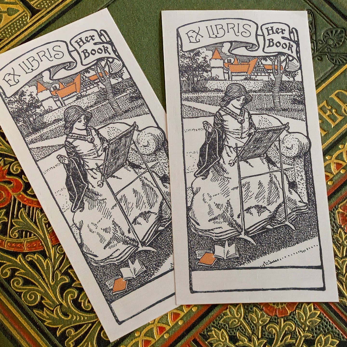 Maiden Spinning Loom Bookplate