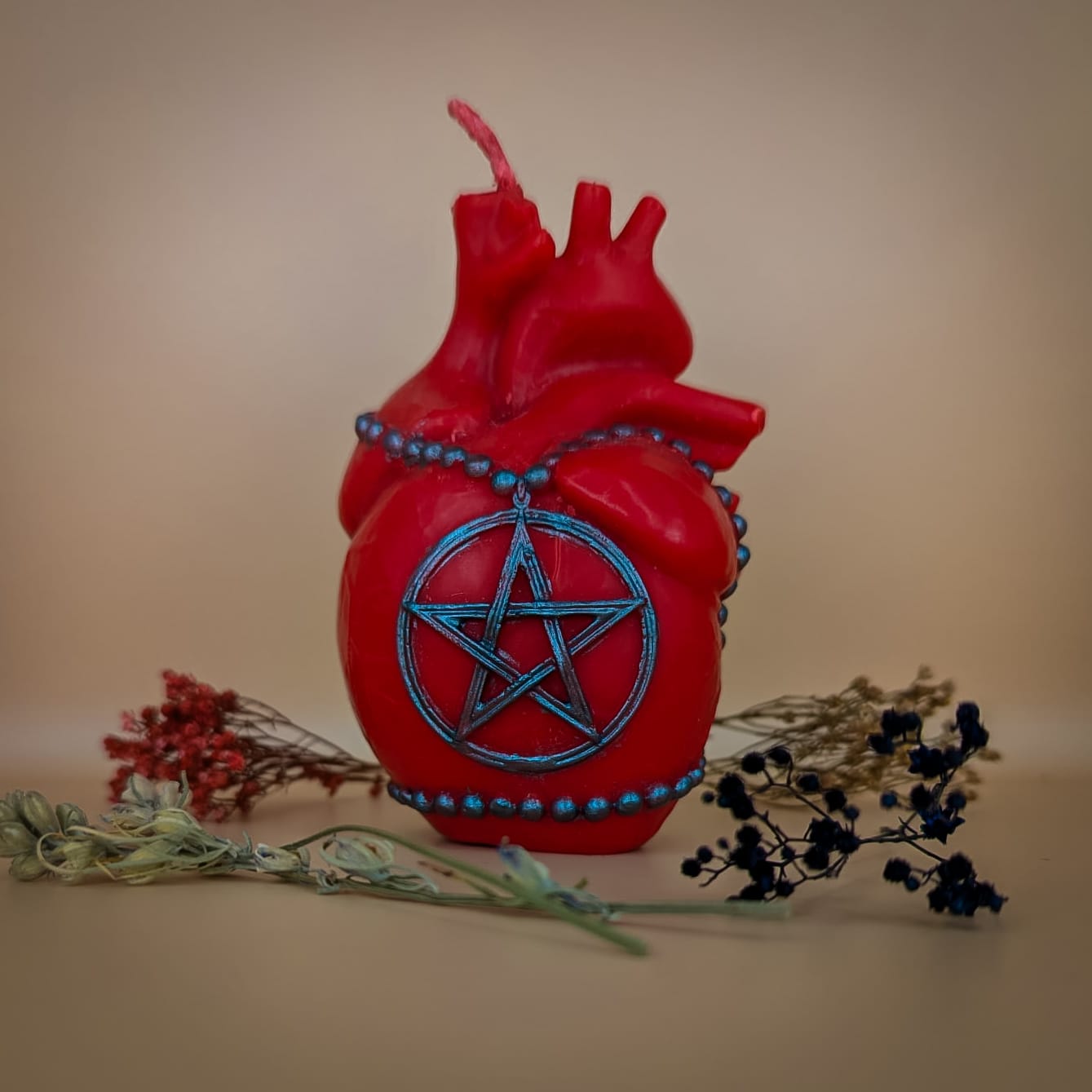 Burning heart Beeswax Candle