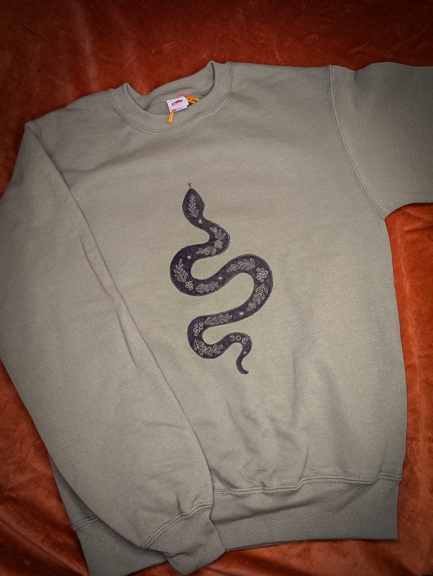 Green Snake Sweatshirt by Acorn Print Studios