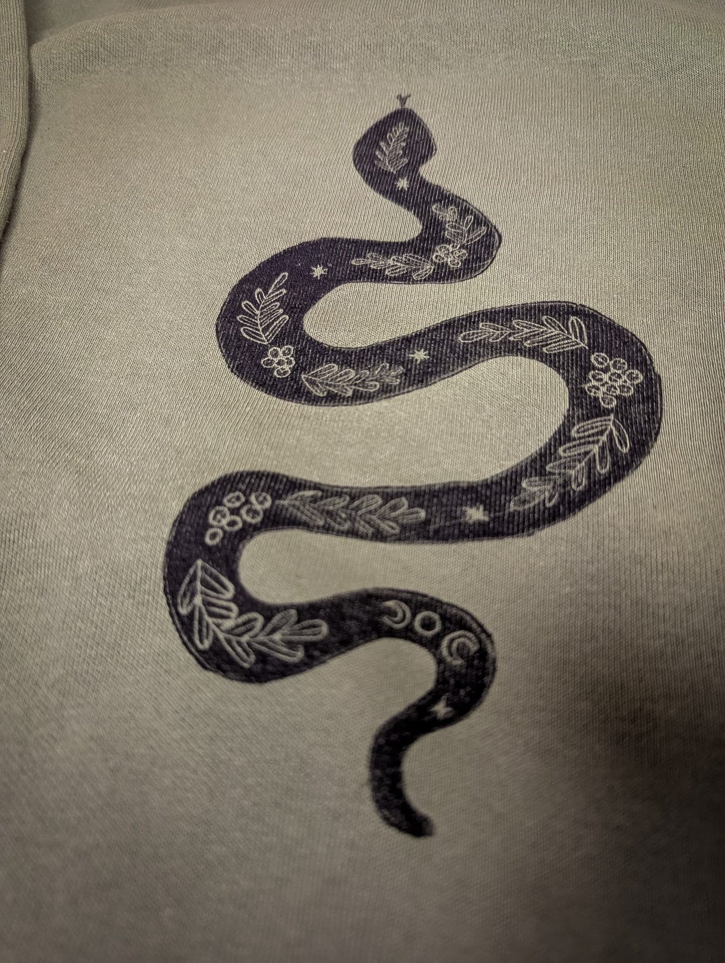 Green Snake Sweatshirt by Acorn Print Studios