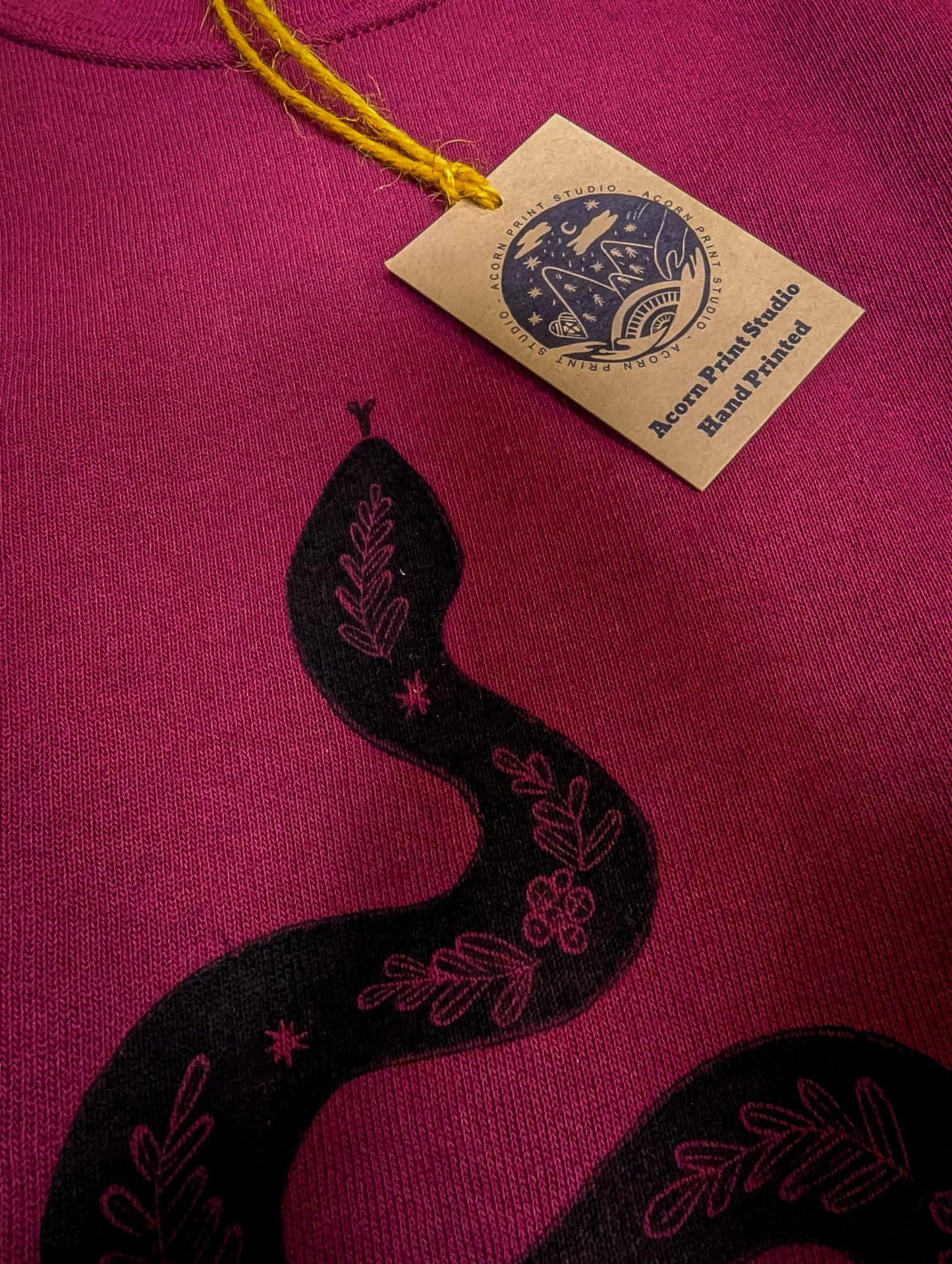 Burgundy Snake Sweatshirt by Acorn Print Studio