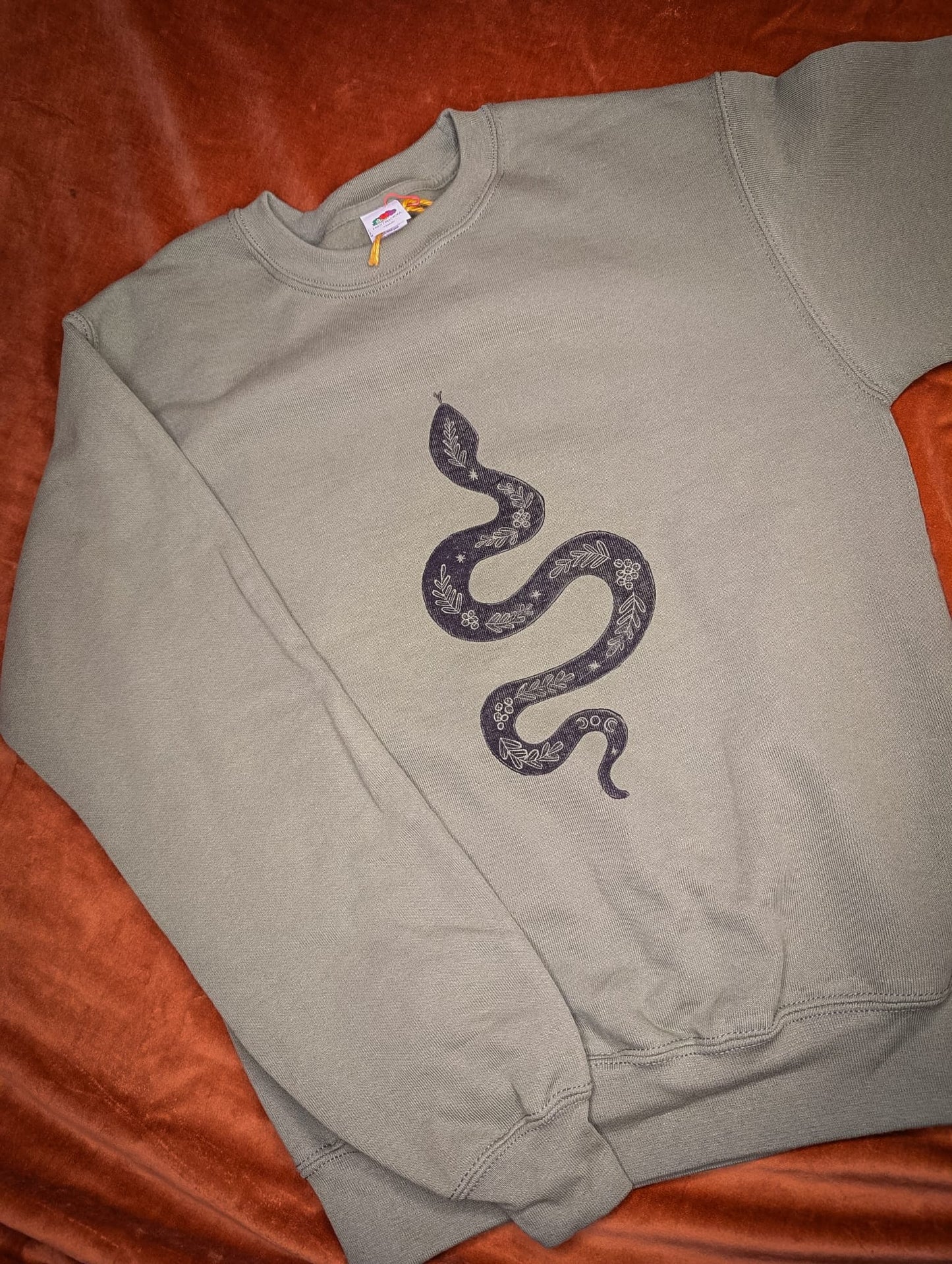 Green Snake Sweatshirt by Acorn Print Studios