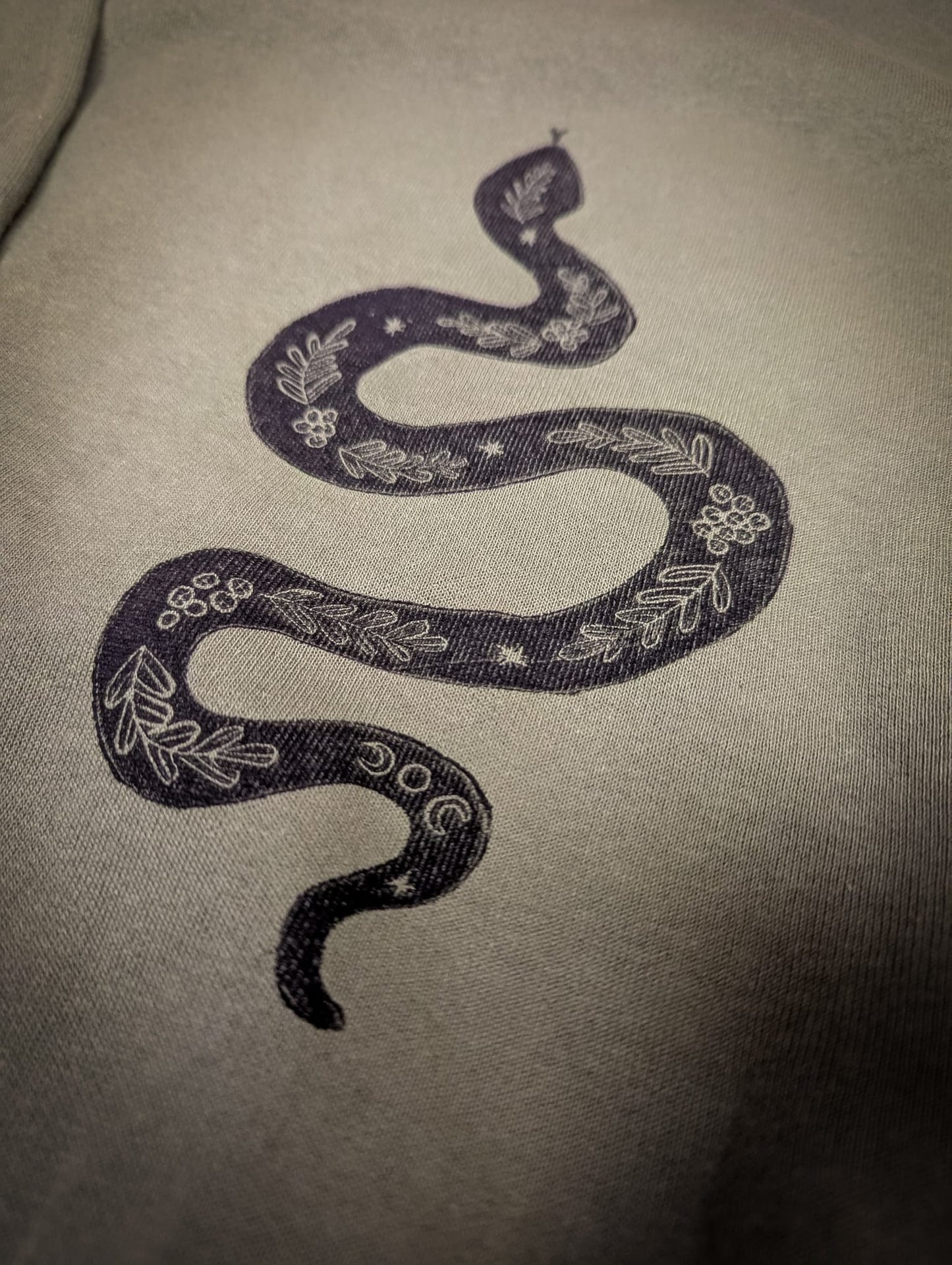 Green Snake Sweatshirt by Acorn Print Studios