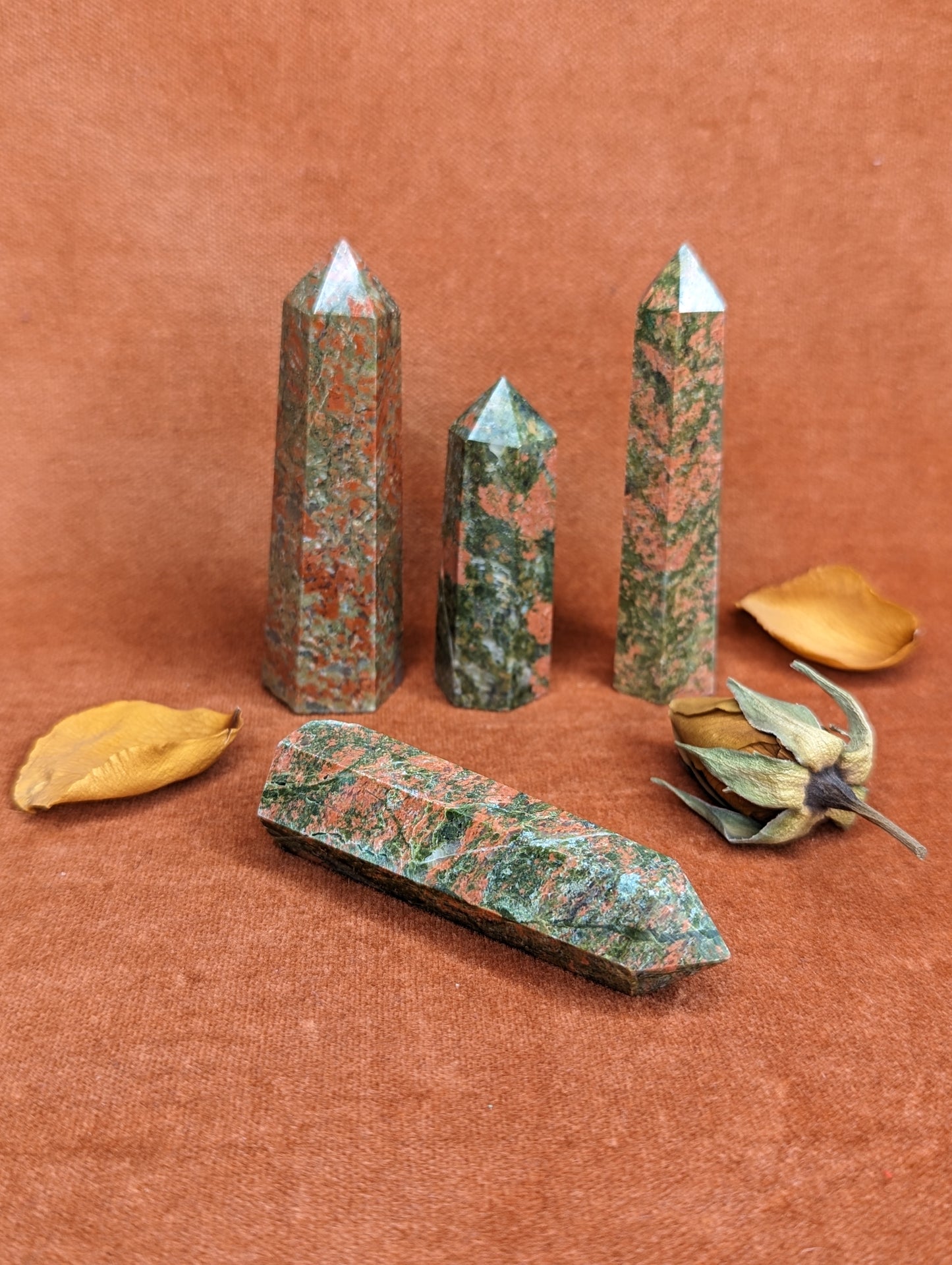 Unakite Standing Crystal Point