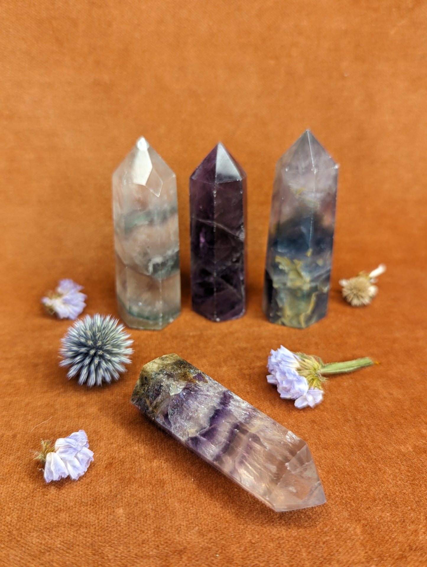 Rainbow Fluorite Standing Crystal Point