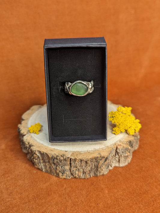 Green Glass Wedding Ring by Dust Designs