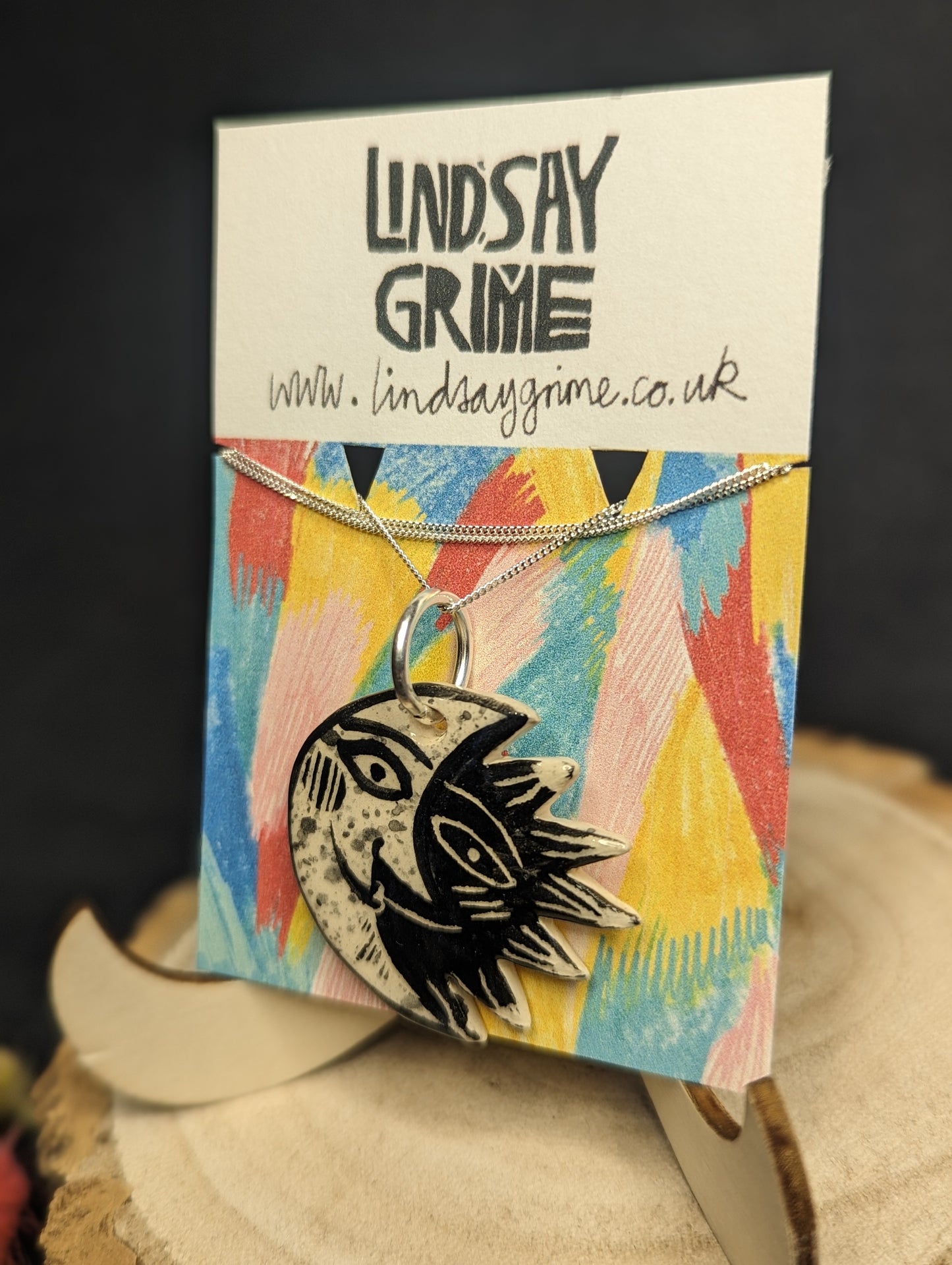 Ceramic Sunmoon Necklace