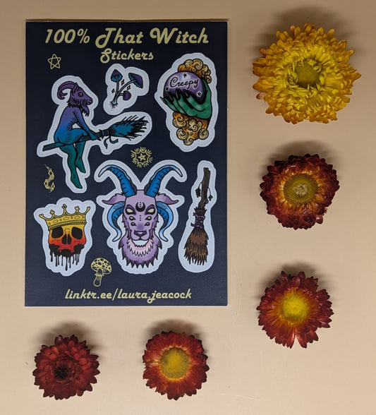 '100% That Witch' Sticker Sheet by Laura Jeacock