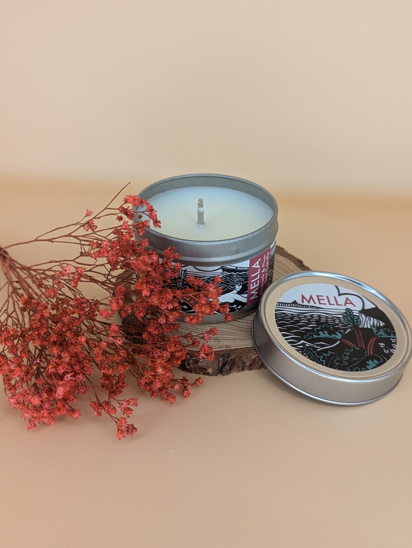 Mella Rhubarb and Plum Travel Candle
