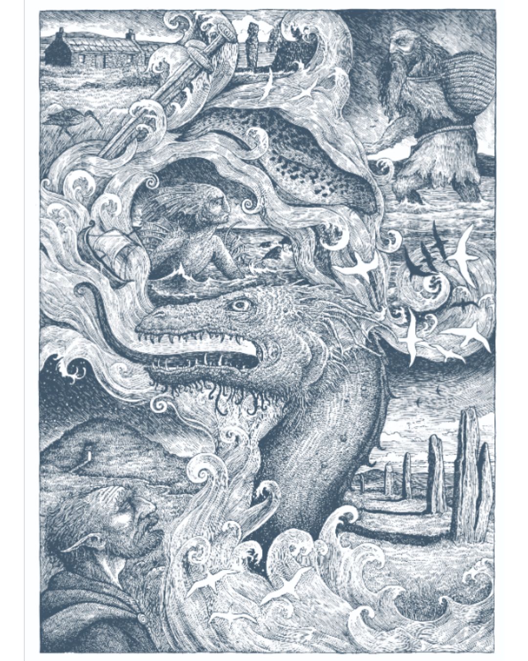 'Orkney Folktales' A4 Print by Hester Aspland
