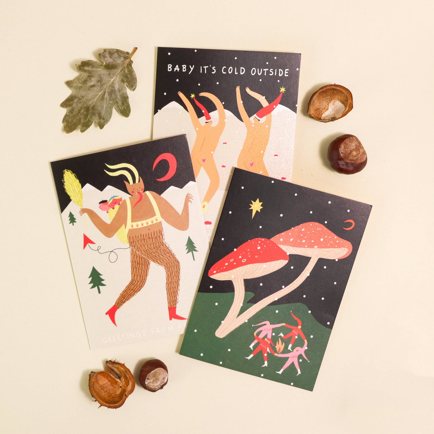 Greetings From Krampus Christmas Card | Folky Card | Unique