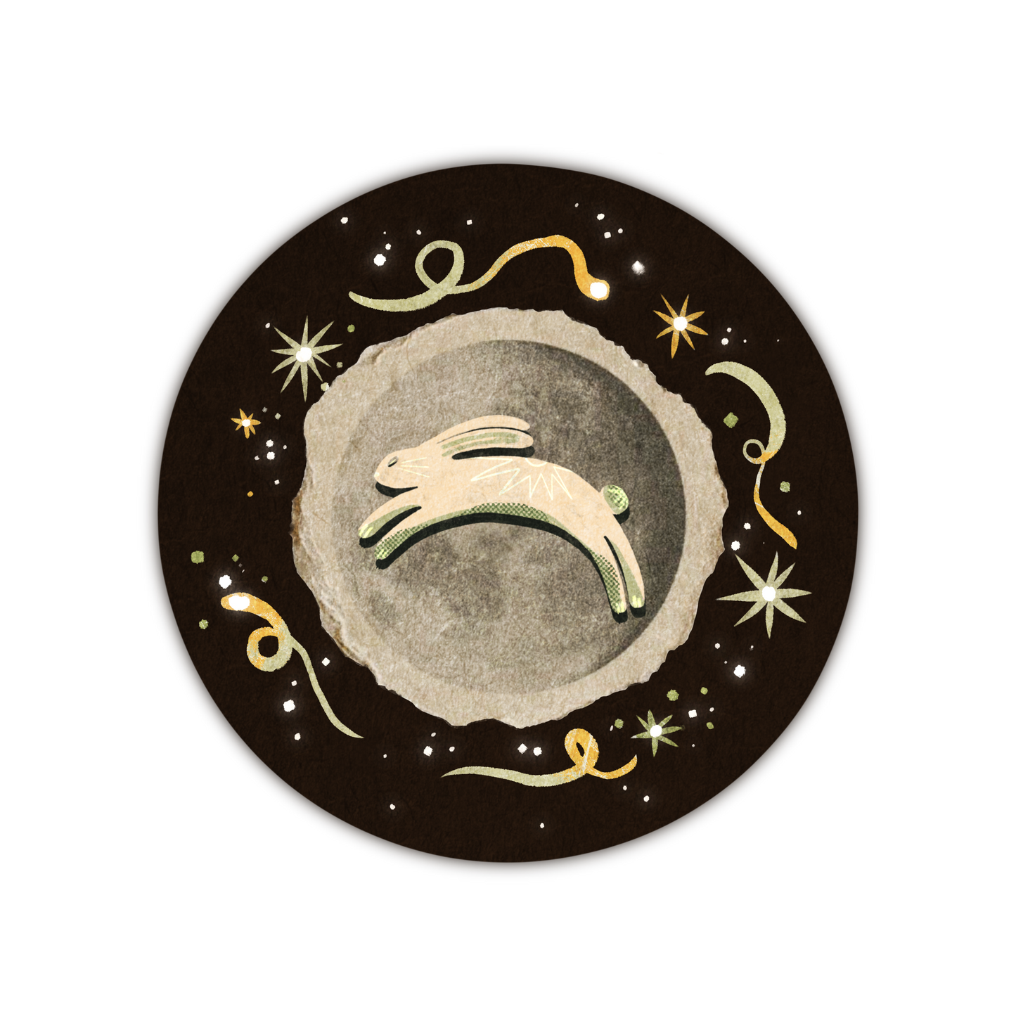 Moon Rabbit Glossy Sticker by Lione & Sheikh