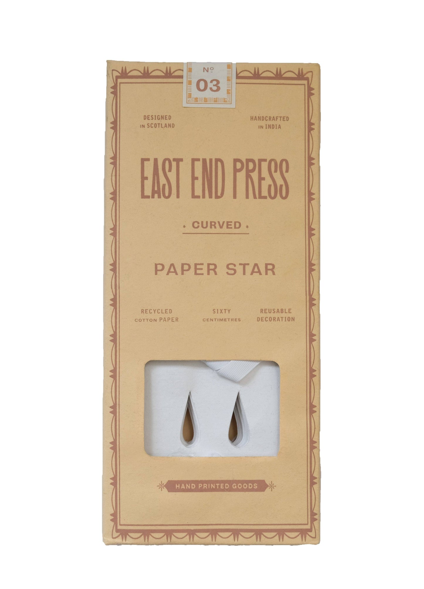 Large Curved White Star by East End Press