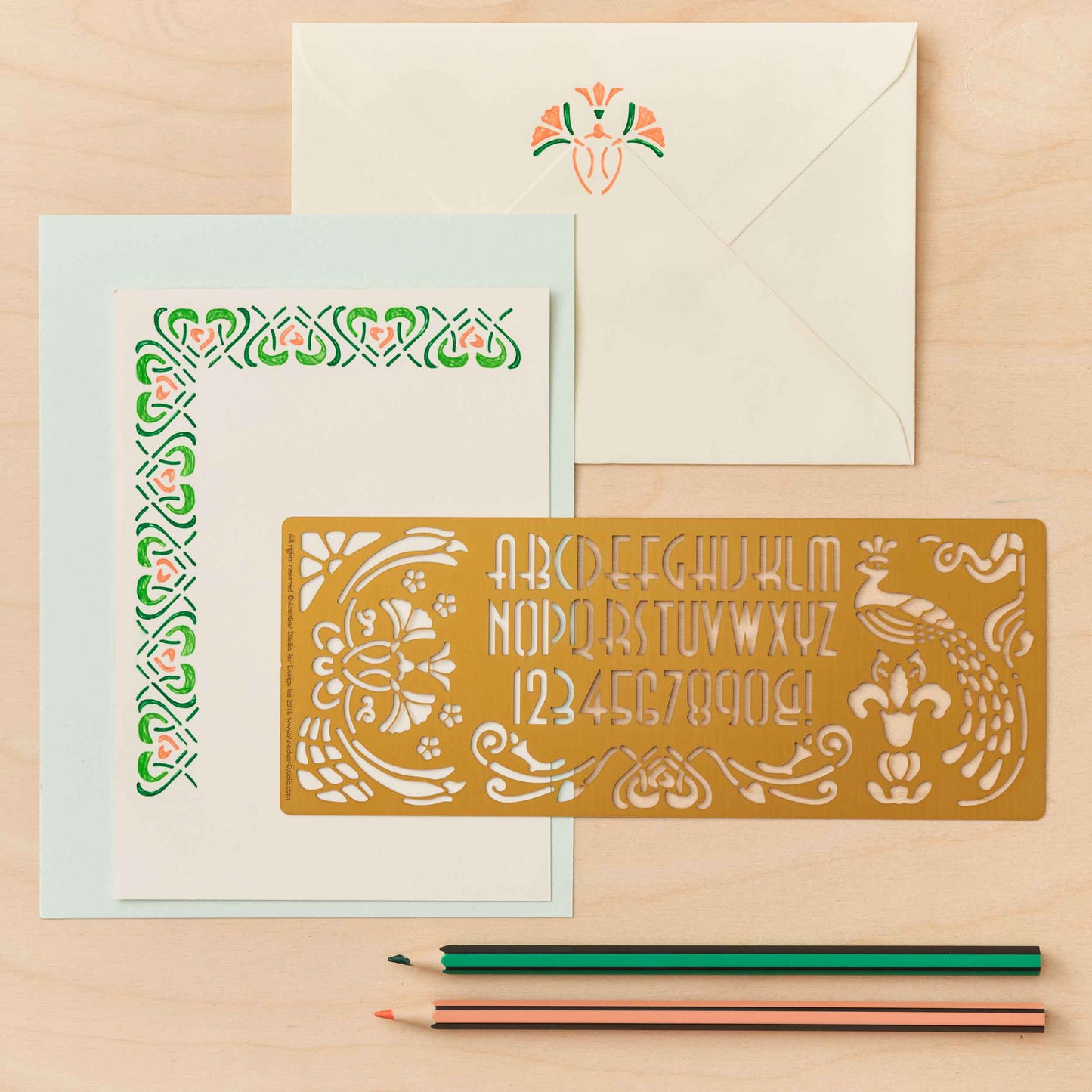 Art Nouveau, Design & Craft drawing Stencil
