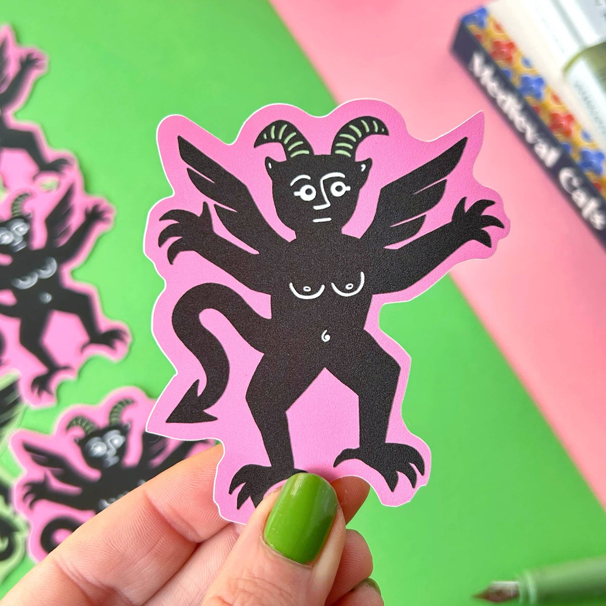 Pink Devil Sticker