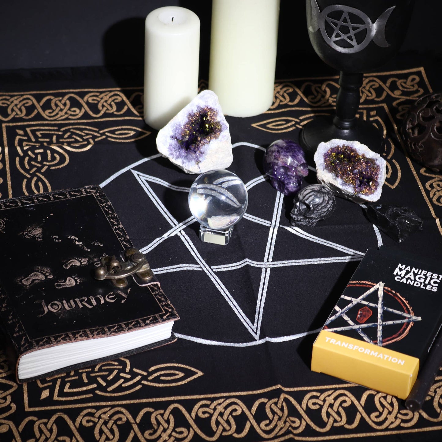 Esoteric Fringed Altar Cloth - Pentacle