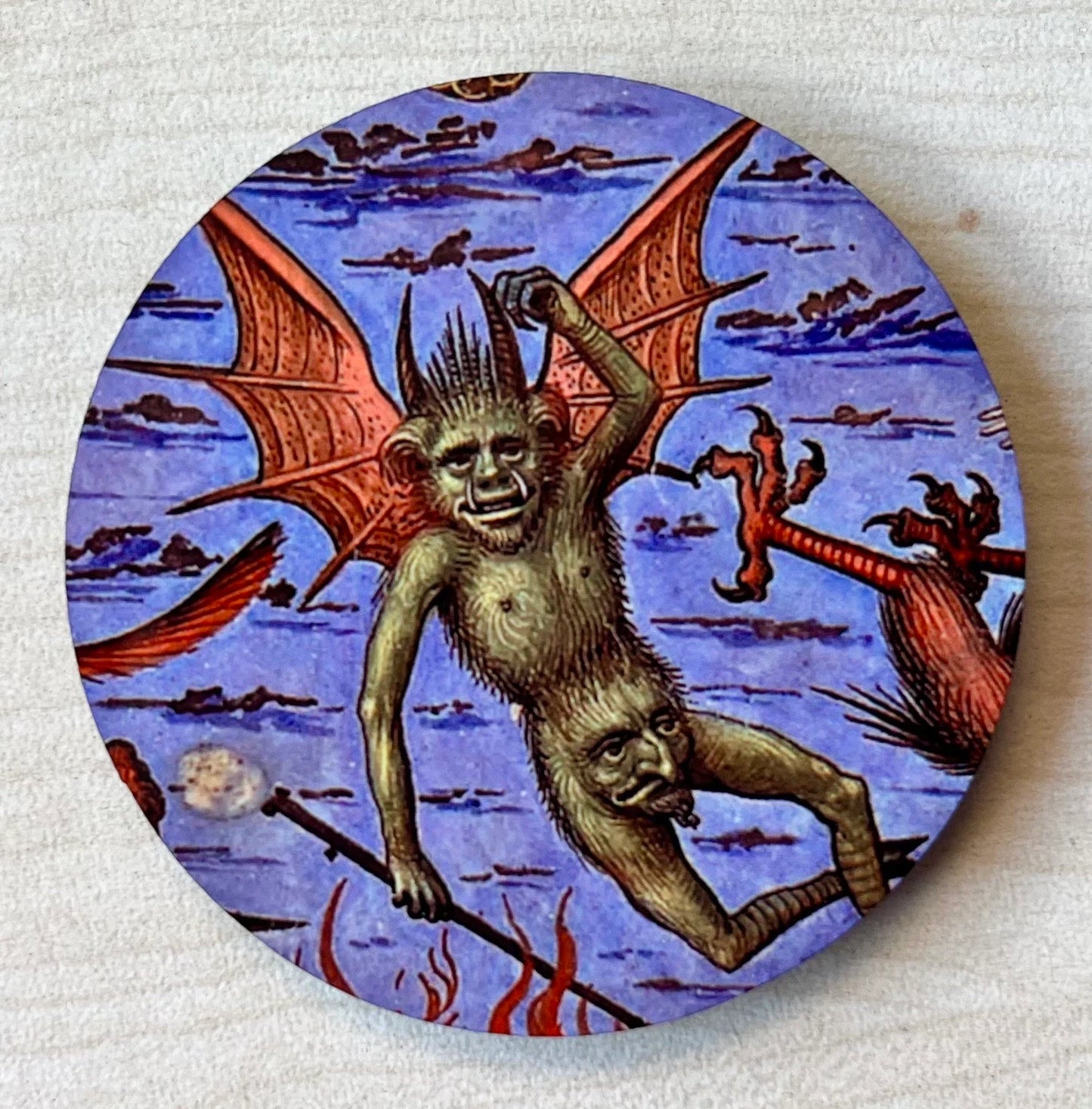 'Green and Purple Demon' Fridge Magnet