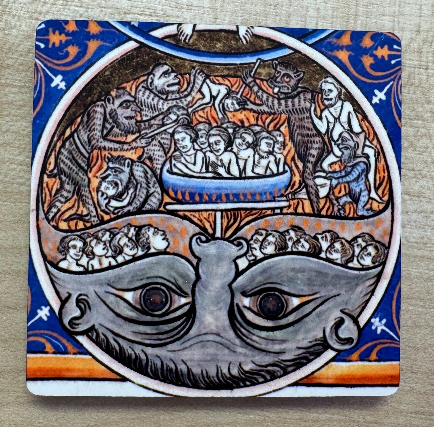 'Medieval Hellmouth - Blue & Orange' Fridge Magnet
