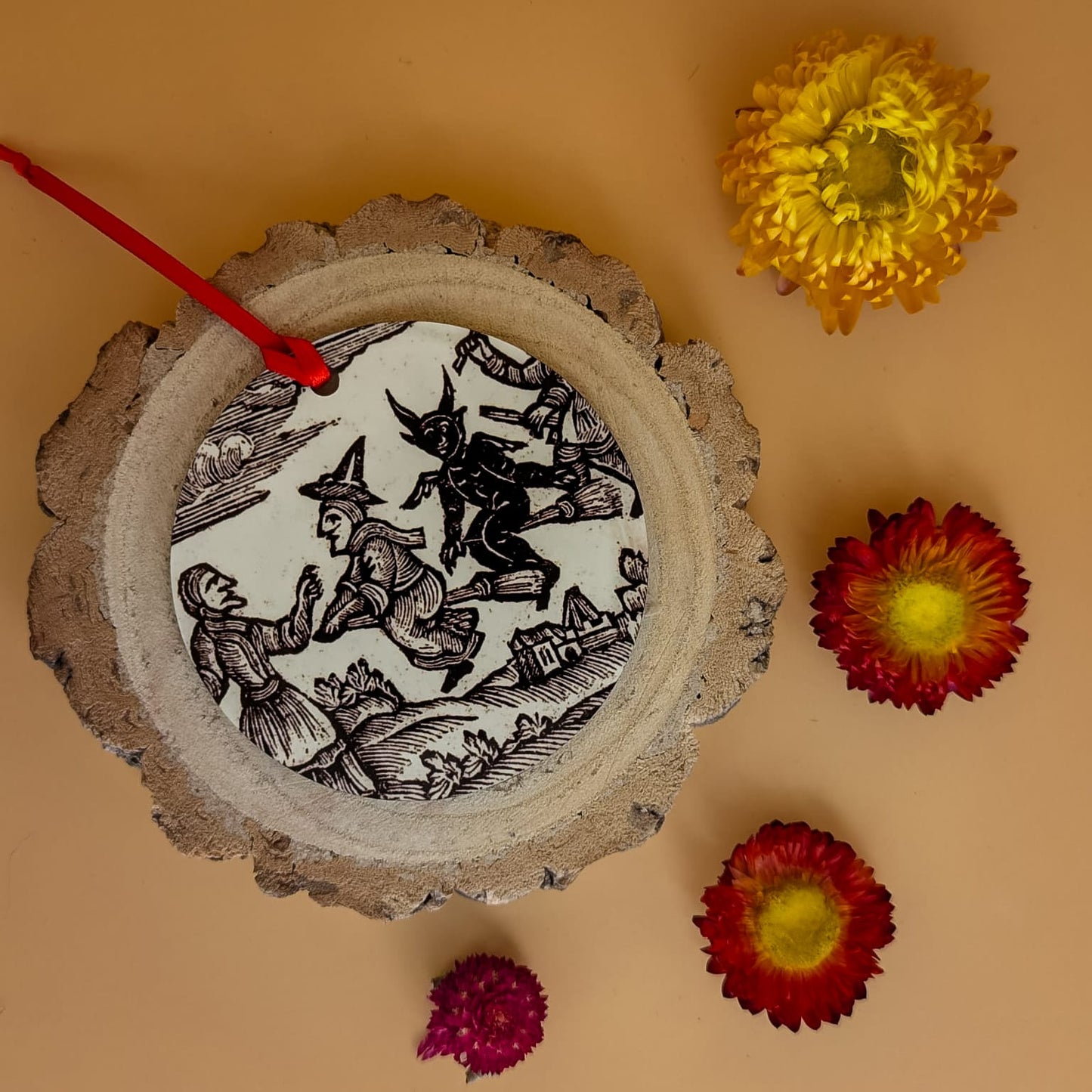 'Woodcut Witches' Yule Tree Decoration