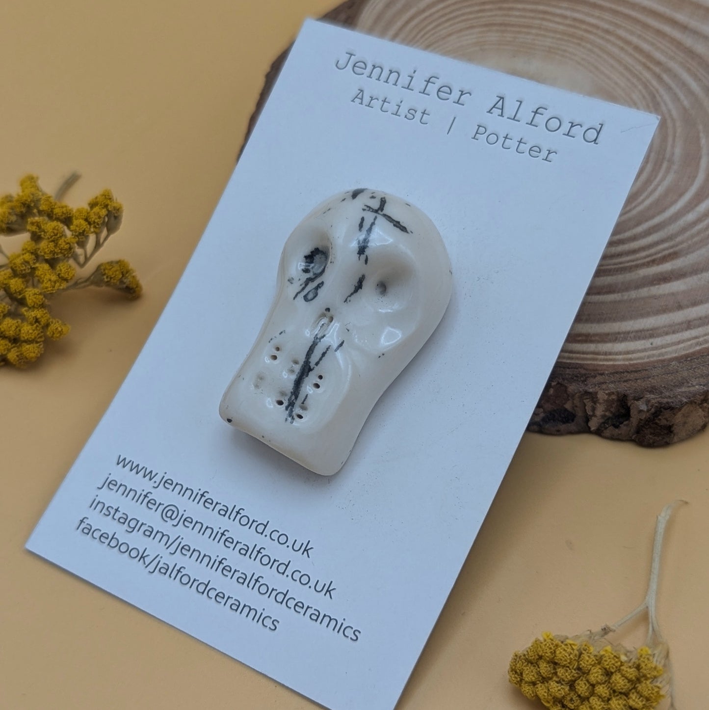 Porcelain Skull Badge