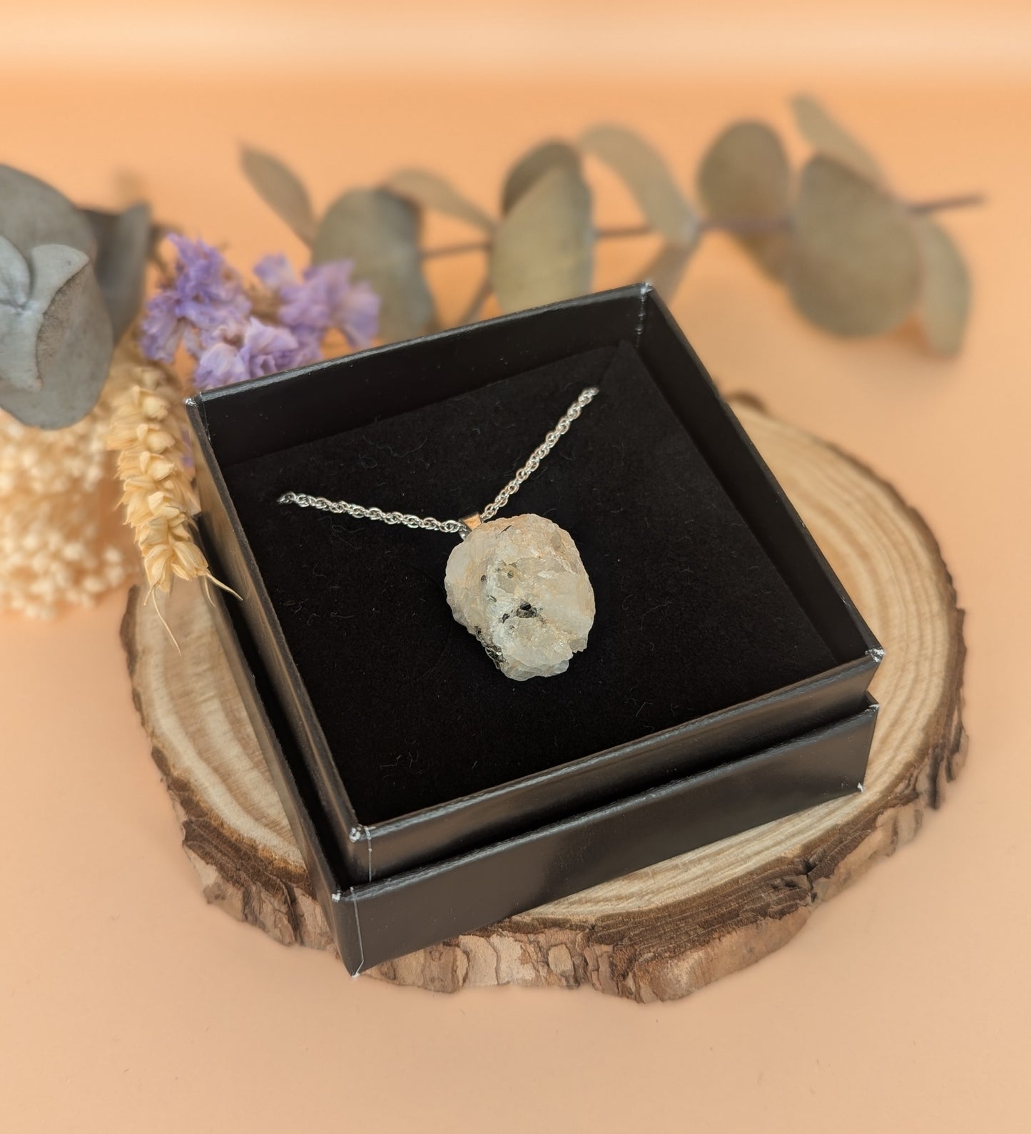 Rough Cut Crystal Pendant Necklace