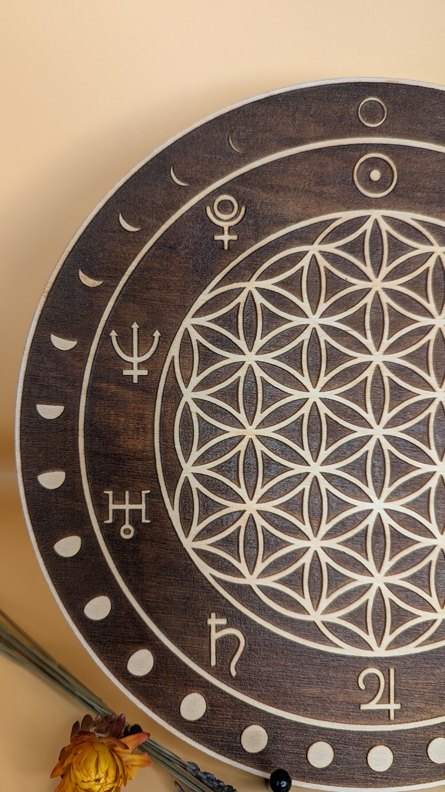 Moon Flower of life Crystal grid