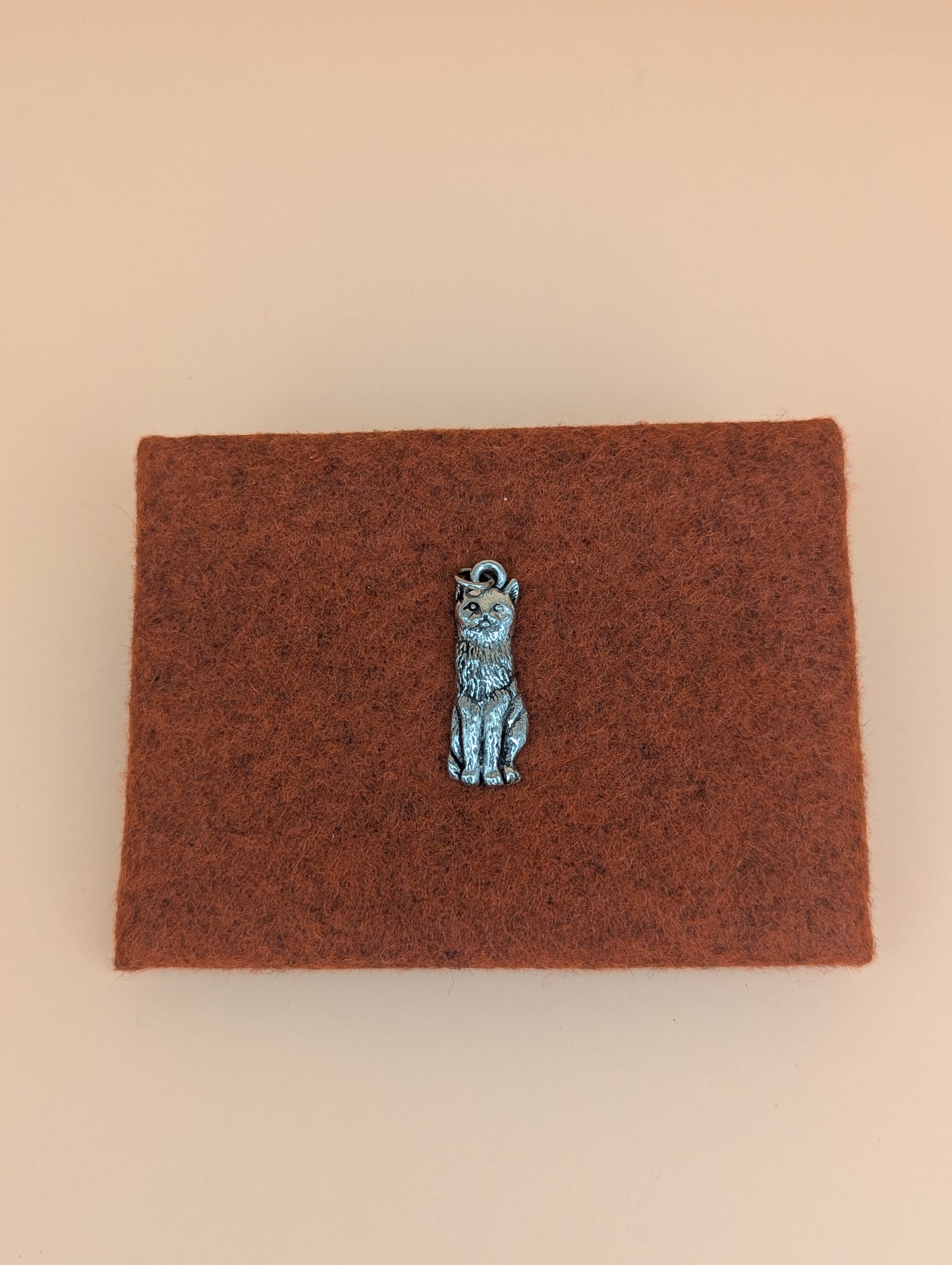Pewter Sitting Cat Charm