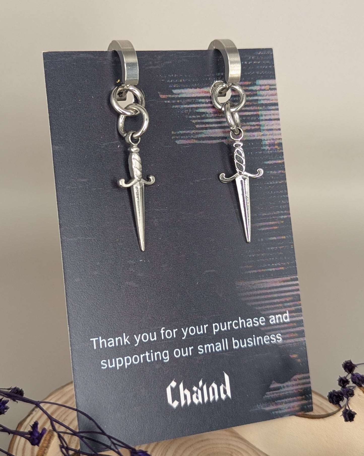 'HEARTBREAKER' Dagger Earrings