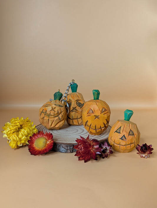 Scarecrow Woodcrafts Hand-carved Pumpkin