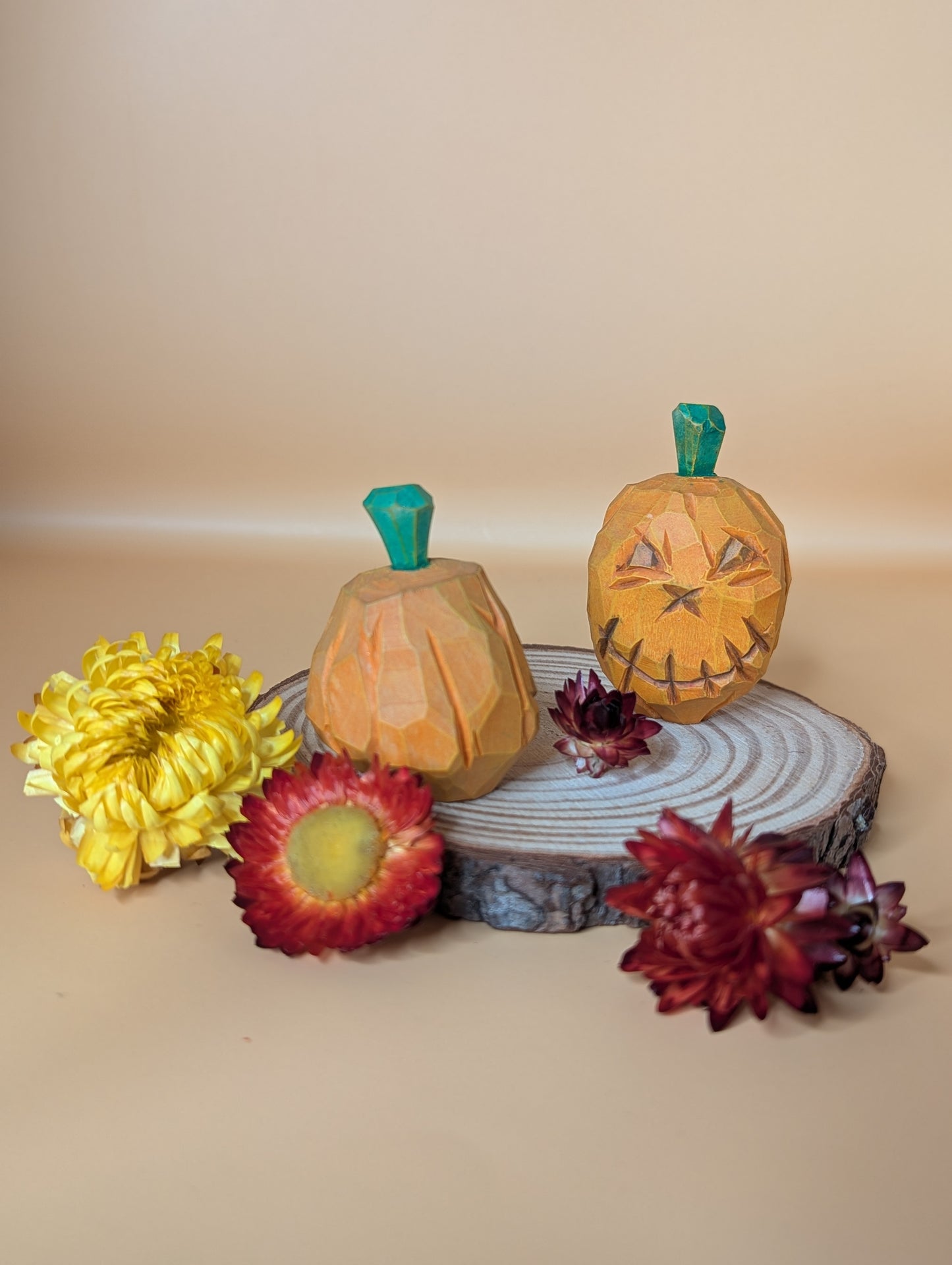 Scarecrow Woodcrafts Hand-carved Pumpkin