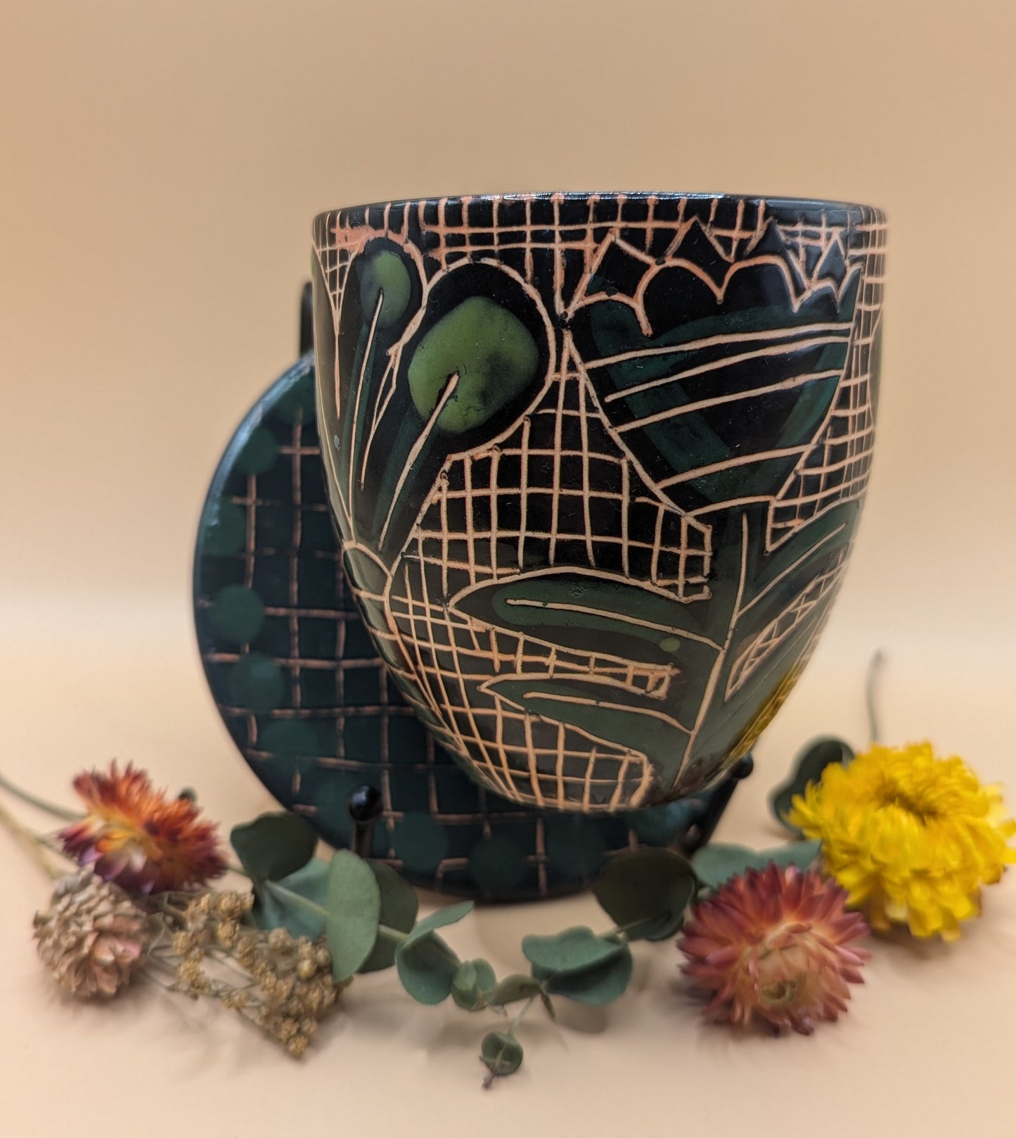 Ceramic Plant Wall Sconce by Ciara Veronica Dunne