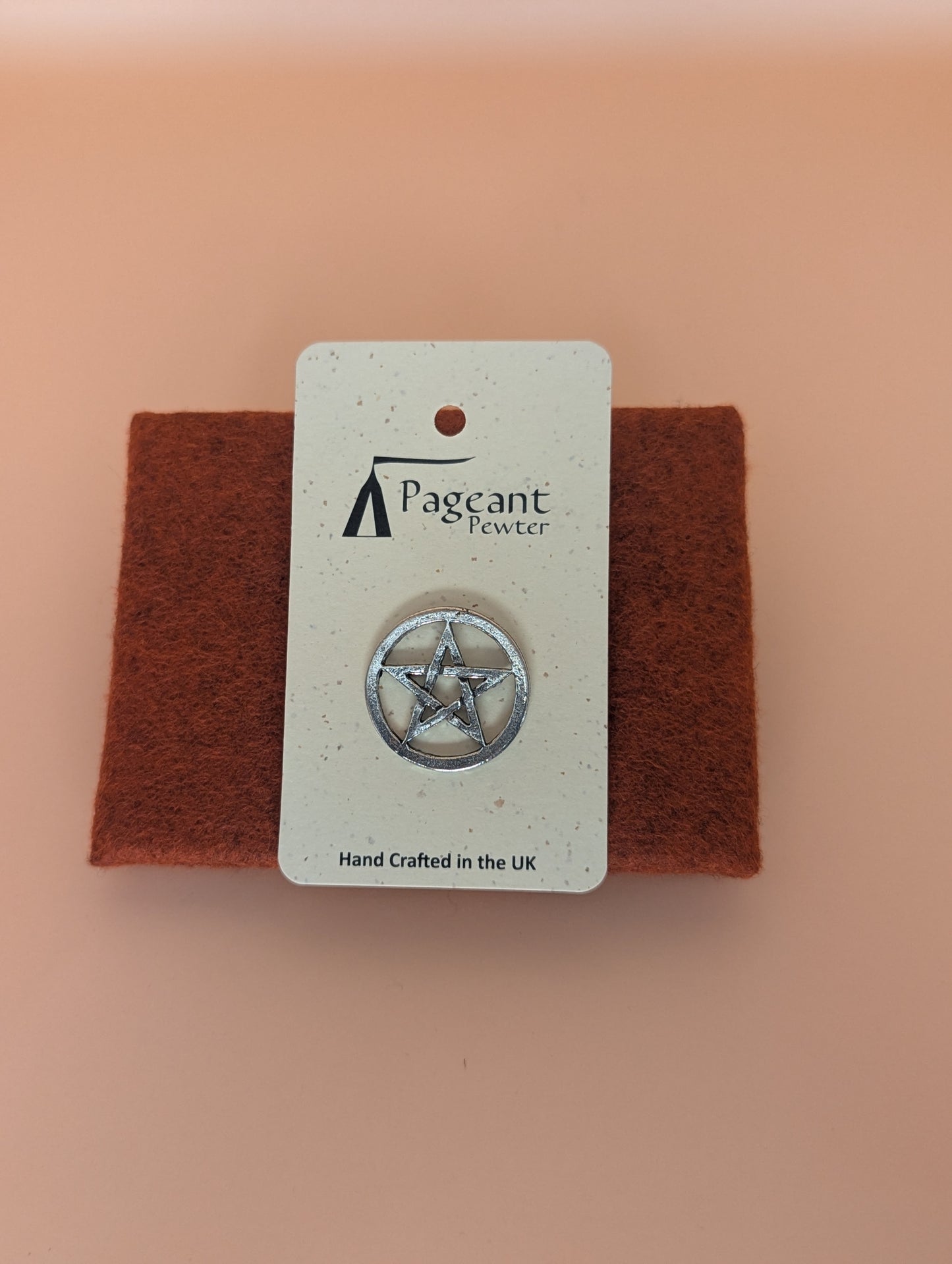 Pewter Open Pentacle Pin Badge