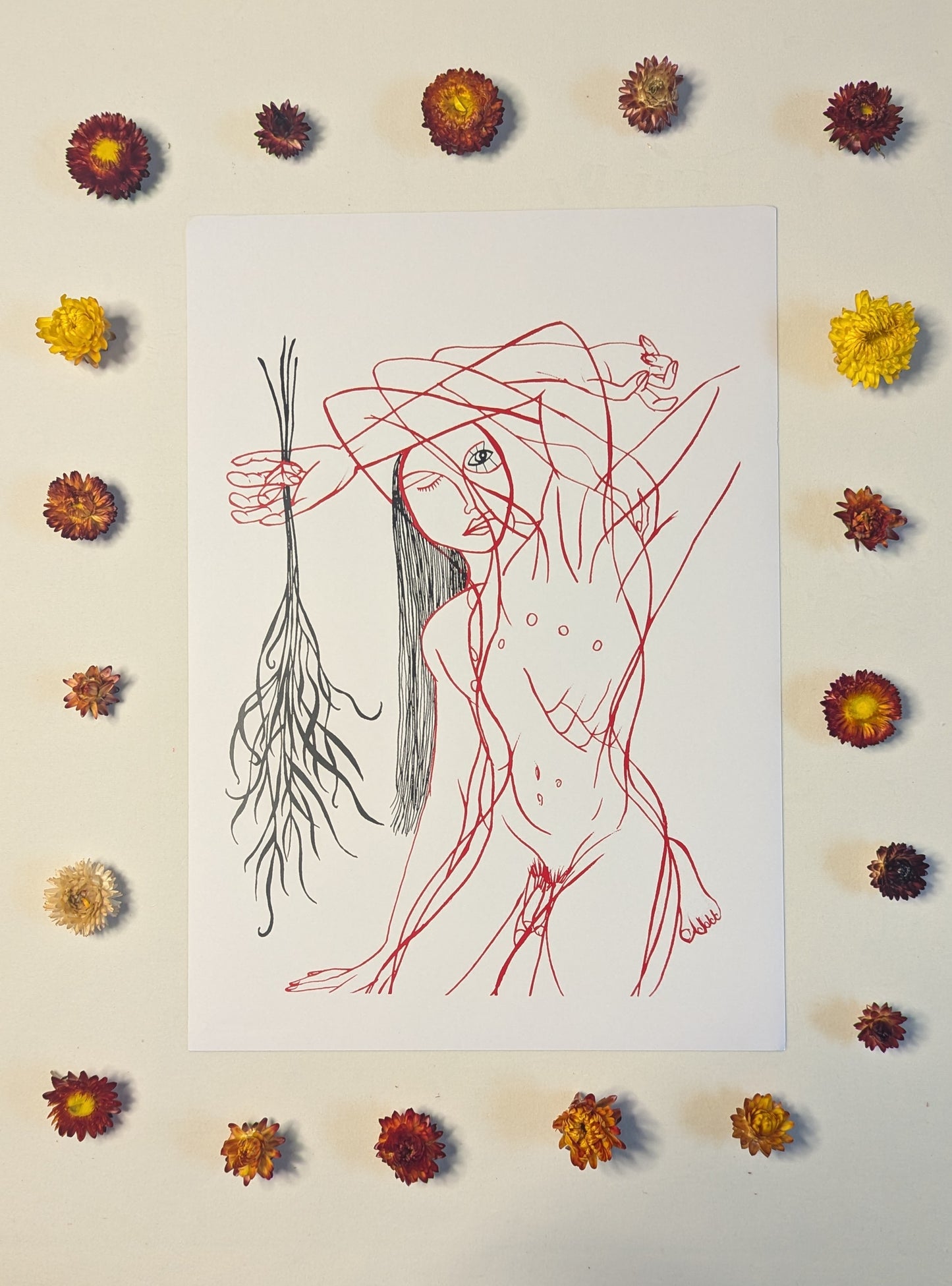 "Red Lines" Print by Theo Cleary