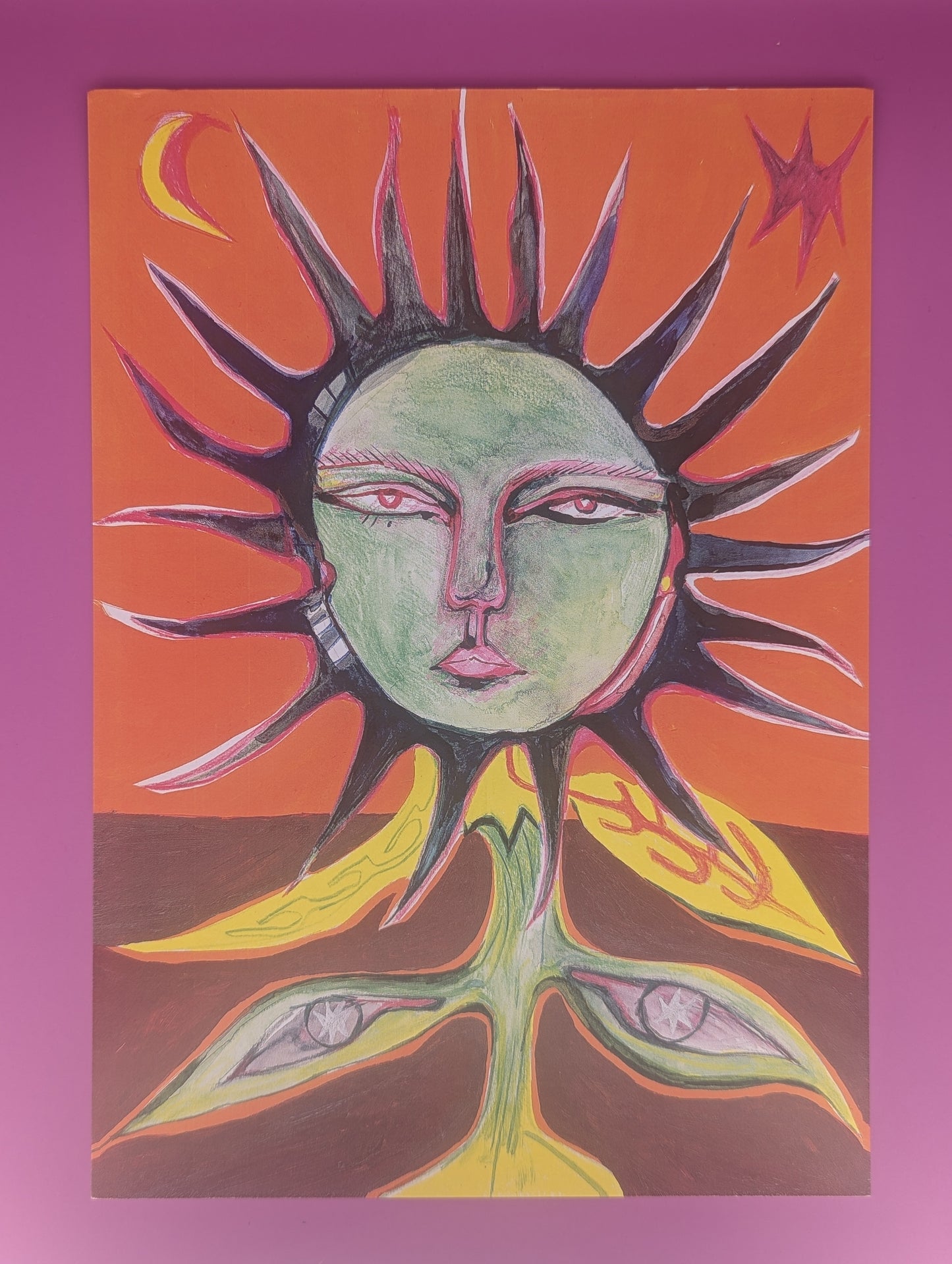 "Flower Sun" A4 Print by Bea Dessent