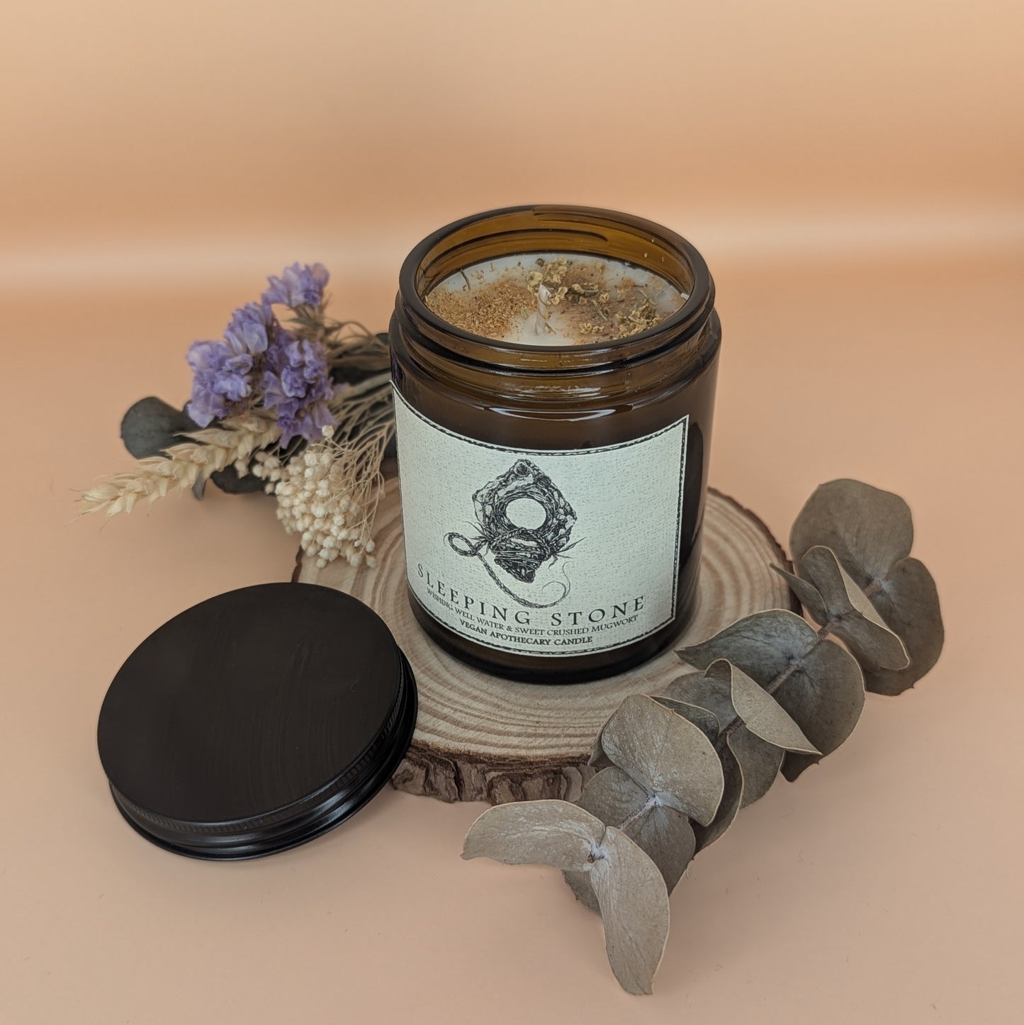 Single Wick Apothecary Candle: "Sleeping Stone"