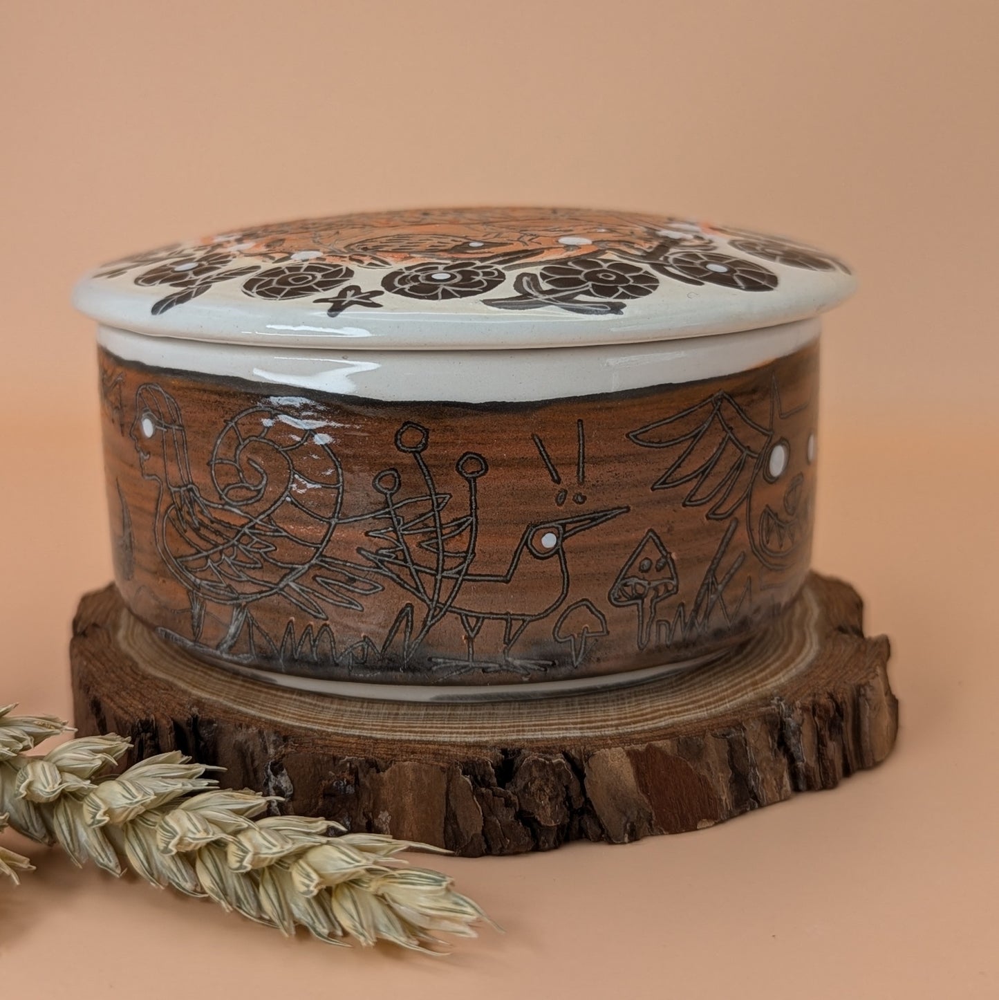Lidded Box with Forest Scene