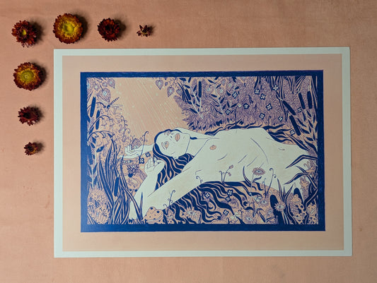 "As Ophelia" Print by Theo Cleary