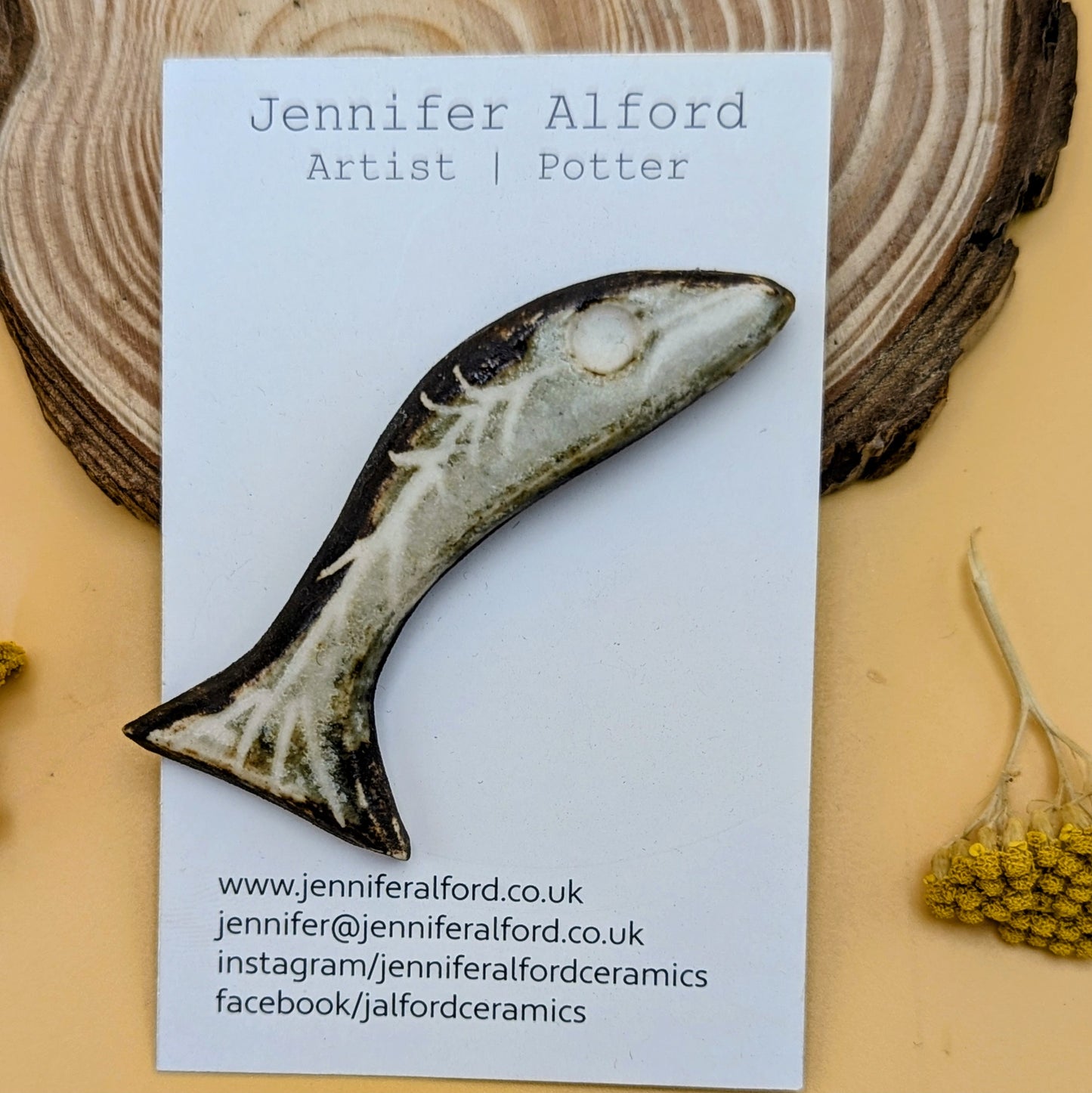 Stoneware Fish Badge