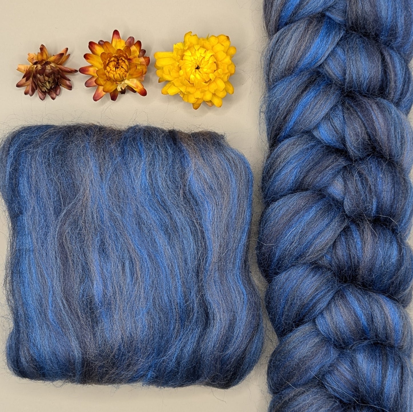 Dyed Merino and Silk/Nettle Blends - 50g Combed Tops